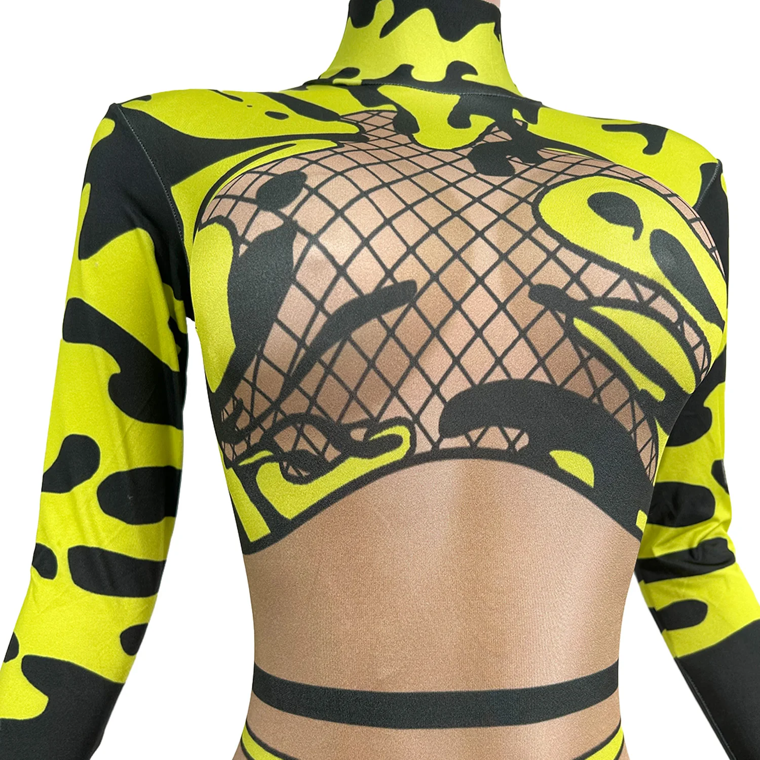 

Сексуальный женский облегающий комбинезон на Хэллоуин, фестиваль, празднование событий, шоу Drag Queen, одежда для исполнителя, эластичный комбинезон с принтом