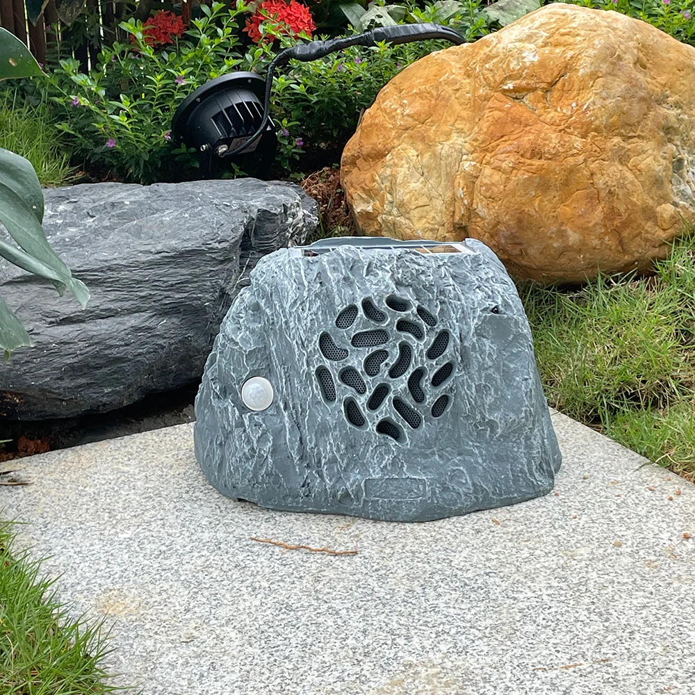 

Solar Outdoor Rock Speaker Waterproof Wireless Bluetooth Speaker with Realistic Rock Design