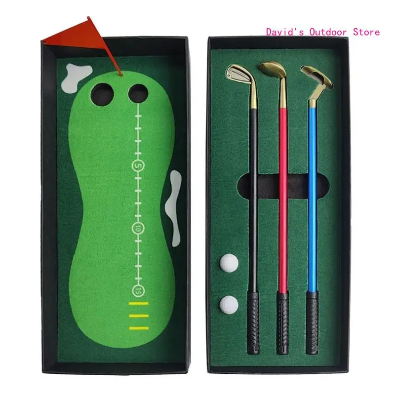 

Mini Golf Pen Gift Set Funny Mini Desktop Golf Model Club Pens Toy Funny Golf Gift for Women Man Golfers X3UA