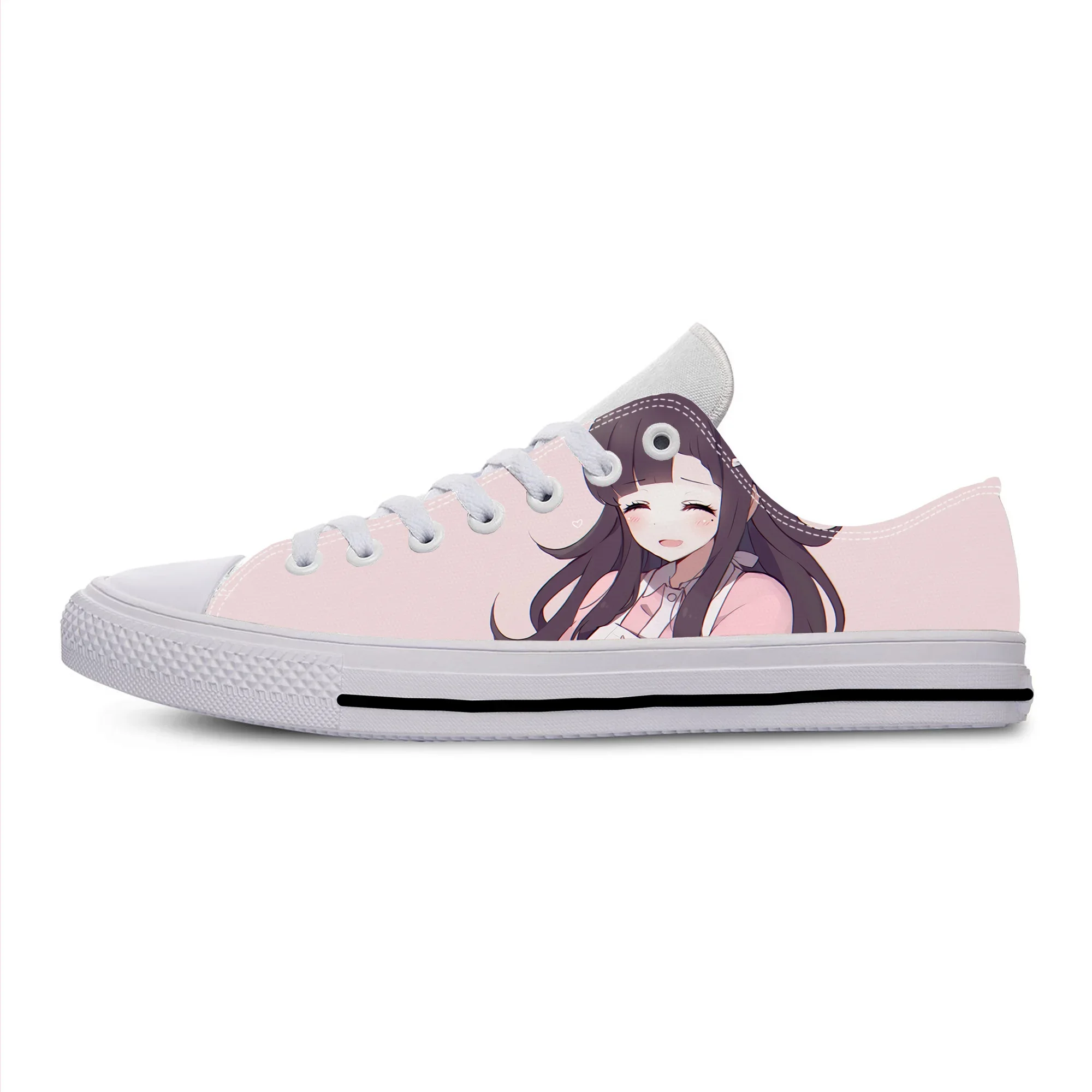 Anime Manga Cartoon Game Danganronpa Tsumiki Mikan Casual Cloth Shoes Low Top Lightweight Breathable 3D Print Men Women Sneakers