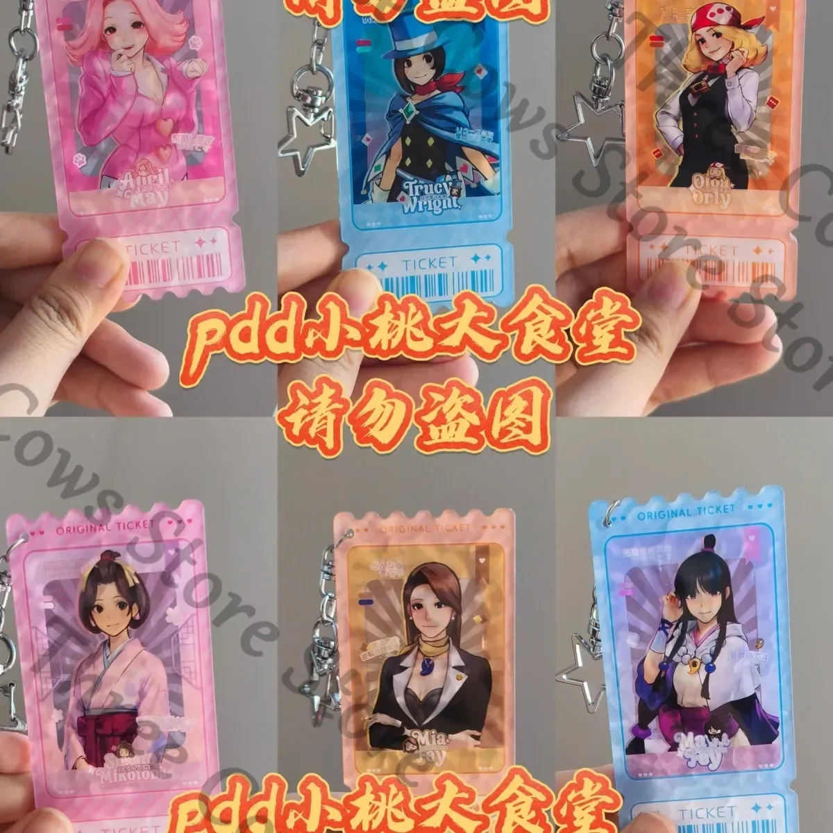 Anime Ace abogado abril de mayo Olga Orly Mia Fey Susato Mikotoba Maya Trucy Wright Cosplay llavero acrílico de dibujos animados regalo
