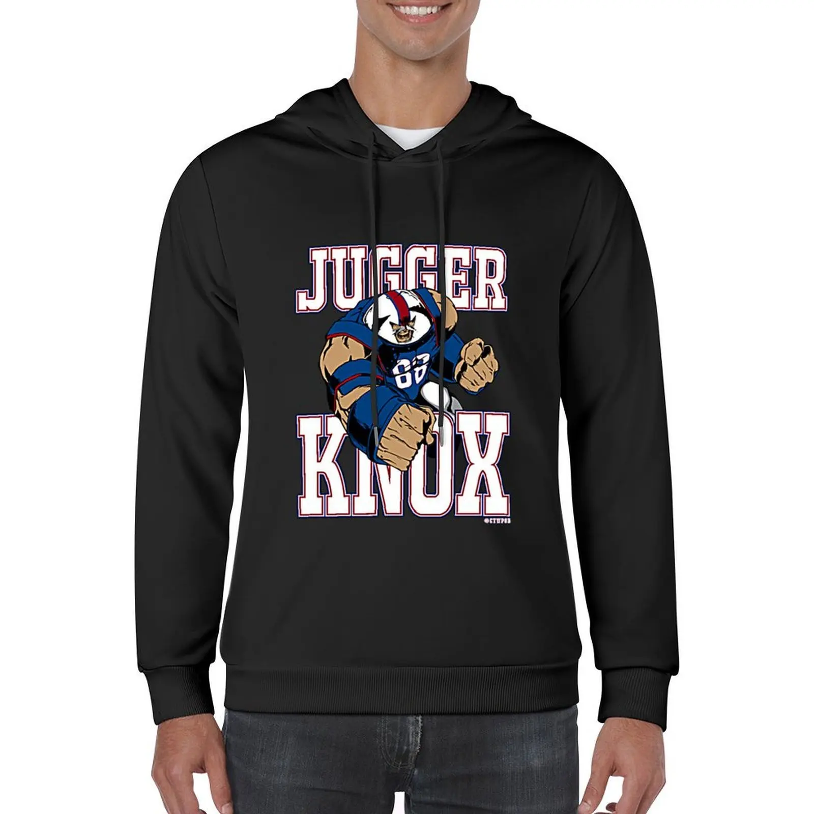 معطف رجالي بقلنسوة من Jugger Knox سترة شتوية للرجال ملابس خريف كورية بغطاء للرأس جرافيك