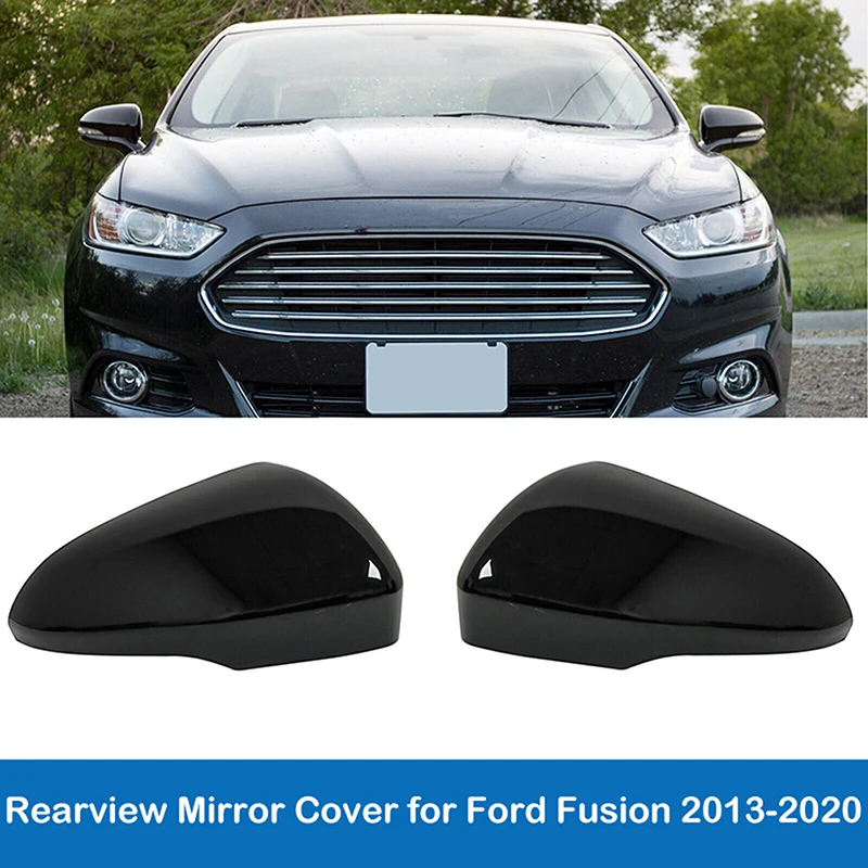 Car Side Rearview Mirror Cover Glossy Black Clip-on for Ford Fusion 2013 2014 2015 2016 2017 2018 2019 2020 Exterior Accessories