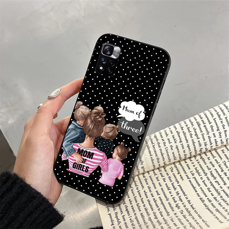 Mom Son Daughter Phone Case for Xiaomi Redmi Note 13 12 11 10 Pro 12S 11S 10S Redmi 10 13C 9C 10C Funda