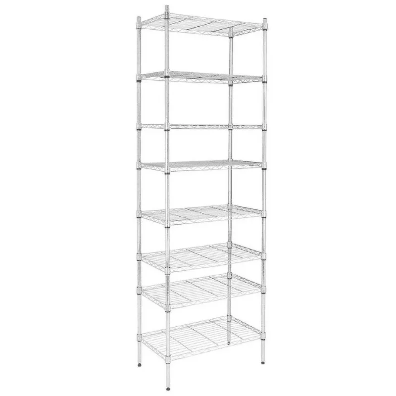 

8-Tier Wire Shelving Unit, Steel Storage Rack for Office Kitchen 23.6" W x 14" D x 71" H, Silver
