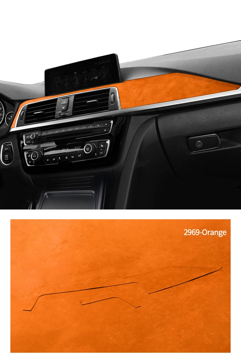 Für BMW F30 F32 F34 Mittelkonsole Armaturenbrett und Instrumententafel Verkleidungsaufkleber Auto-Innentuning-Zubehör aus Alcantara – Detail 11