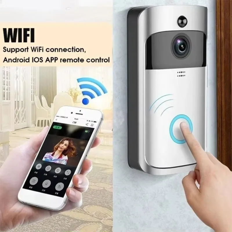 Smart Doorbell Wifi Wireless Call Intercom Door Access Control Bell Ring with Door Eye