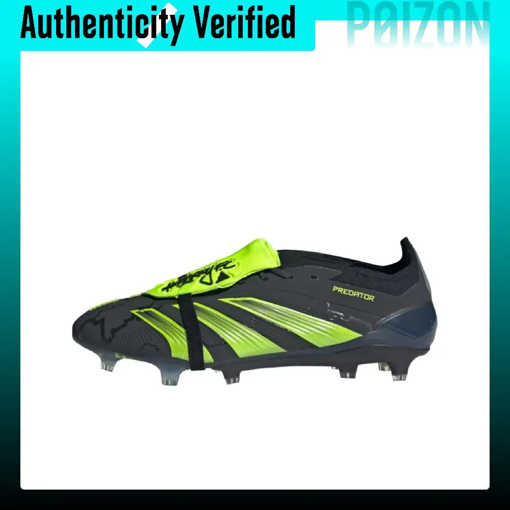 Adidas PREDATOR ELITE Soccer Shoes Unisex Low Top Core Black / Cloud White / Lucid Lemon ID8877