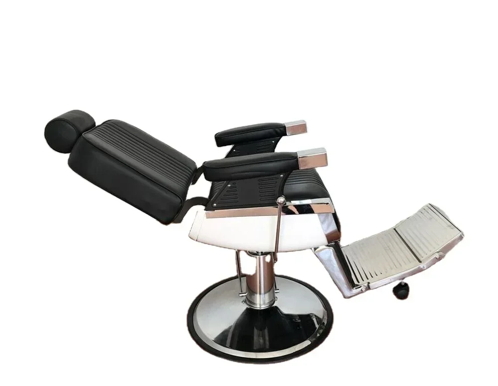 hot selling Black stainless footrest Reclining hairdressing chair for beauty barber chair