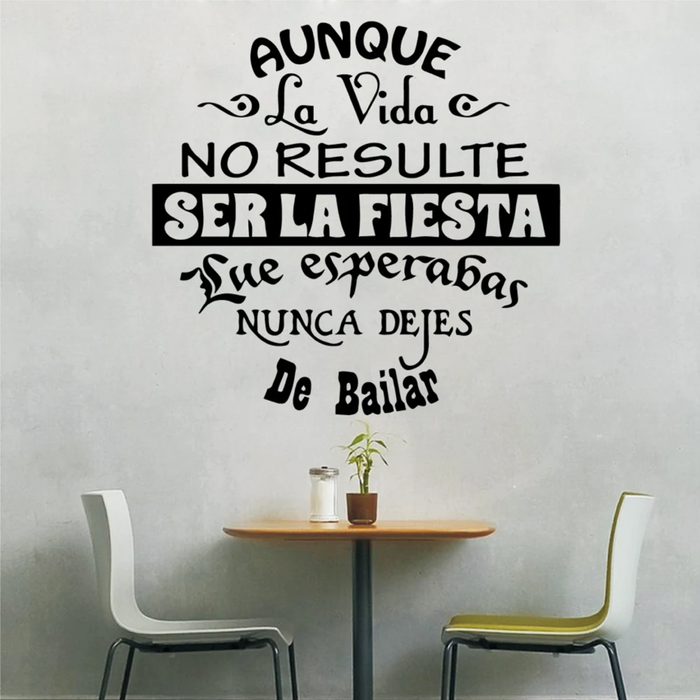 New Spanish Phrase Sentences Wall Sticker Modern Fashion Living Room Bedroom Home Decor Wall Decals Vinyl Art Murals