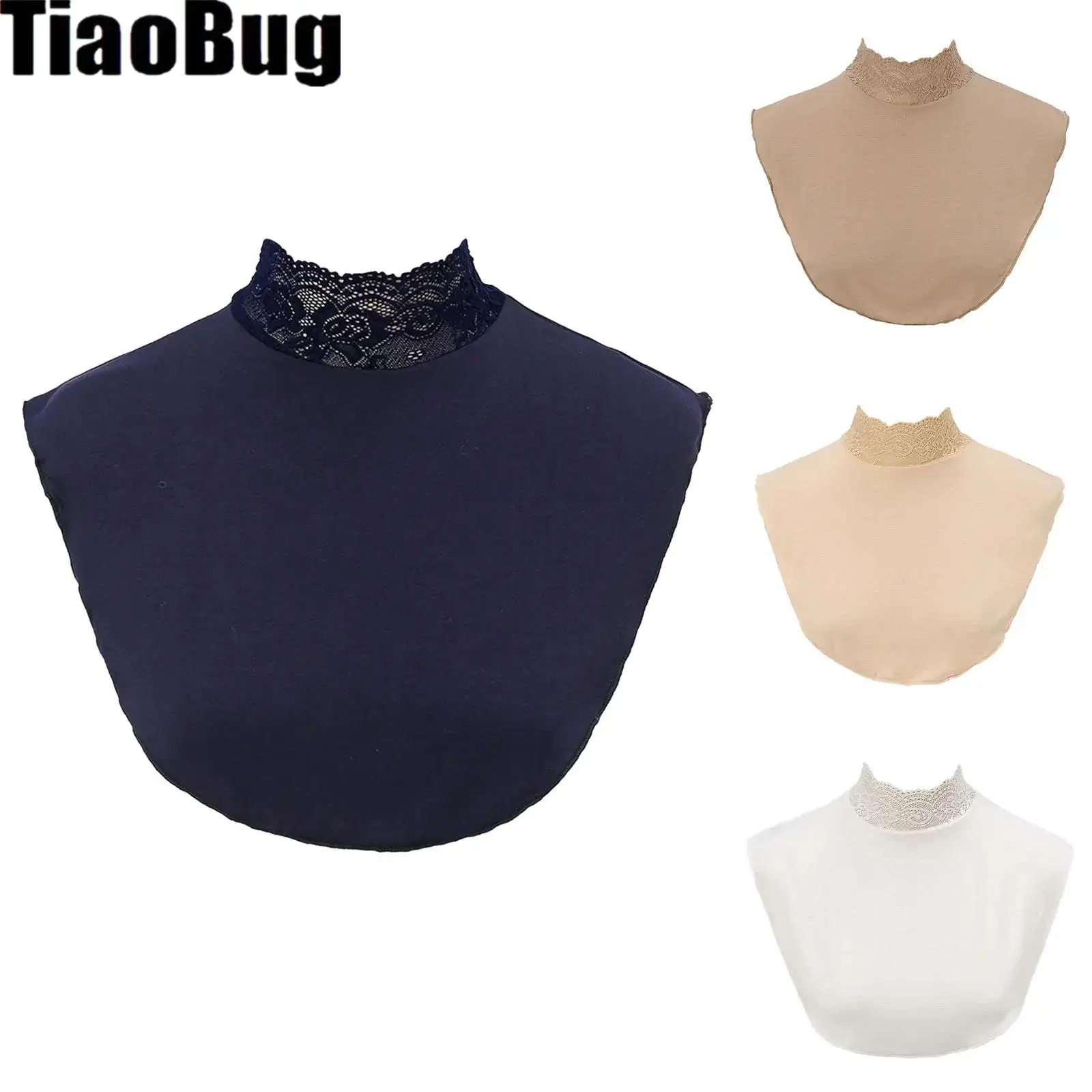 

Women Solid Color False Collar Faux Turtleneck Dickey Collar Half Top Modal Mock Blouse Neck Cover Underlay Shirt