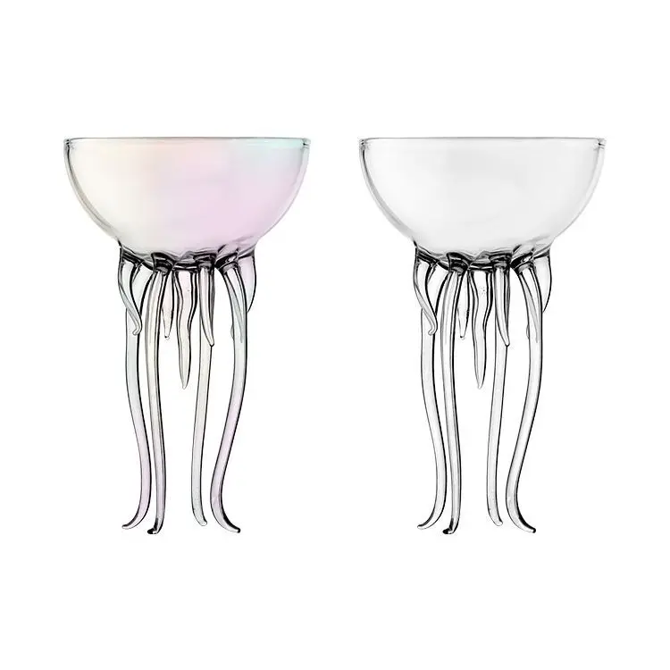 150ml 5oz Creative Cocktail Glasses Cup Bar Tools medusa Octupus Shape Clear Rainbow Glass Cup Drinkware Drinking Cup 1 pezzo