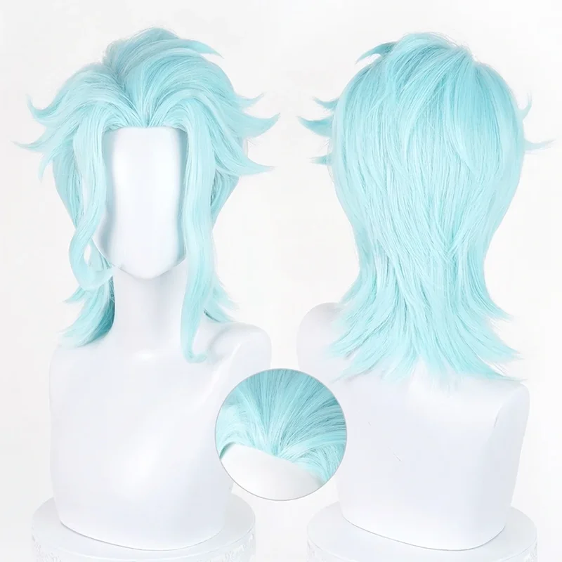 Game Genshin Impact Dottore Cosplay Wig Dottore Custom Light Cyan Cosplay Wig For Hallowmas Party Anime Convention Adult