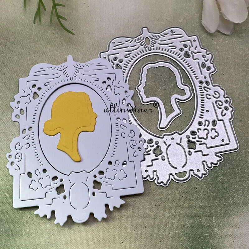 

Woman avatar frame Metal Cutting Dies Stencils For DIY Scrapbooking Decorative Embossing Handcraft Die Cutting Template
