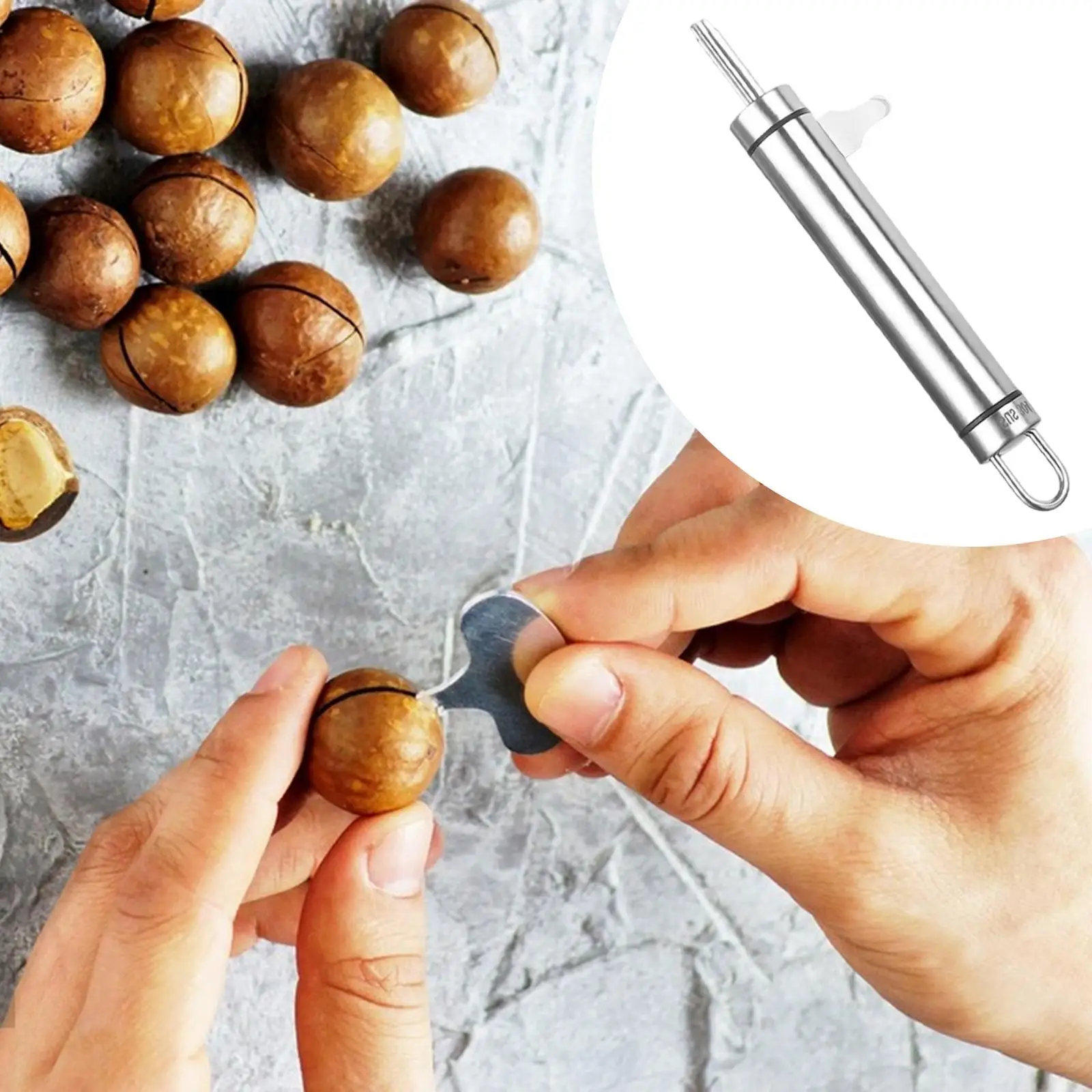 Modern Macadamia Nut Opener Premium Stainless Steel Compact Nut Cracking Tool for Almond Hazelnut Walnut Kitchen Use