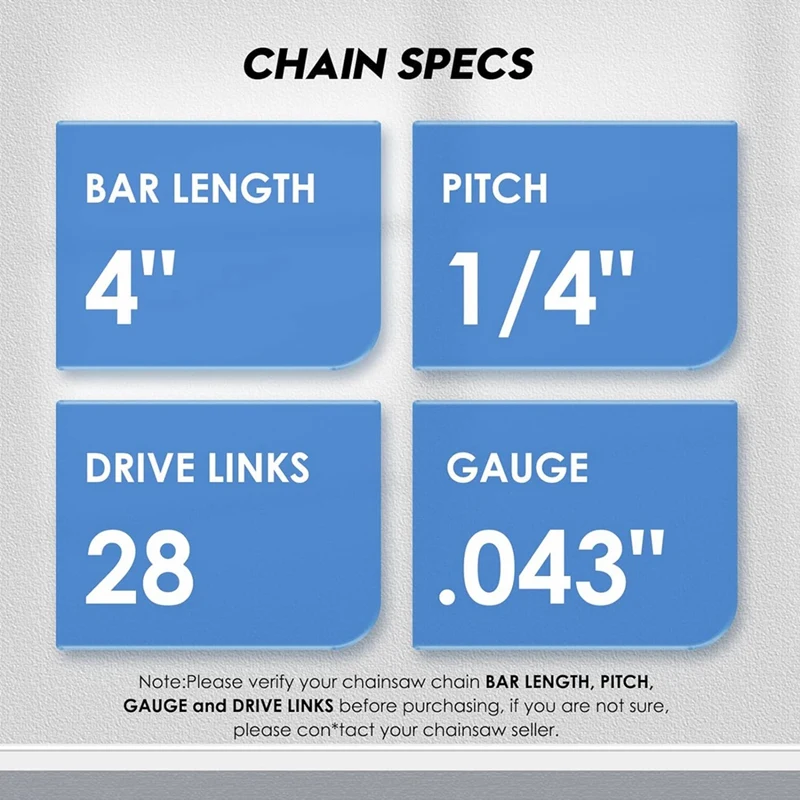 4Pcs Mini Chainsaw Chain 4 Inch Guide Saw Chain 1/4 LP Pitch, 28 Sections For Electric Protable Handheld Chain Saw Durable