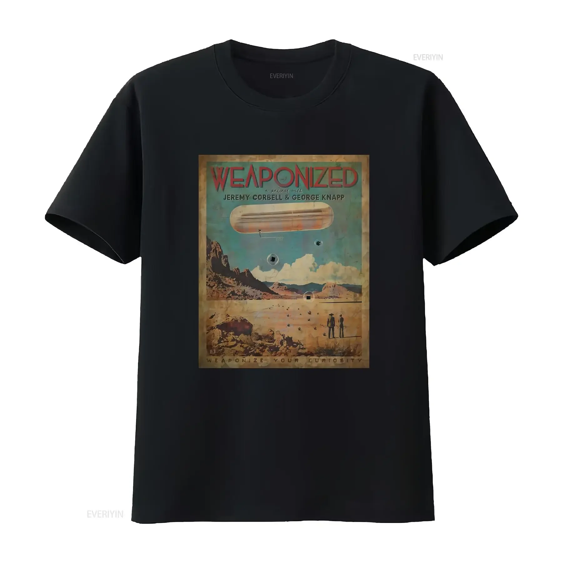 WEAPONIZED PODCAST T Shirt UFO Tic Tac Jeremy Corbell George Knapp vintage Washed Stretched Casual fashion streetwear vintage
