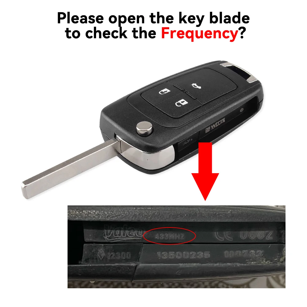 2/3/4/5 Buttons Car Remote Key For Chevy OPEL/VAUXHALL Astra J Corsa E Insignia Zafira C 2009-2016 315/433MHz PCF7937E2028