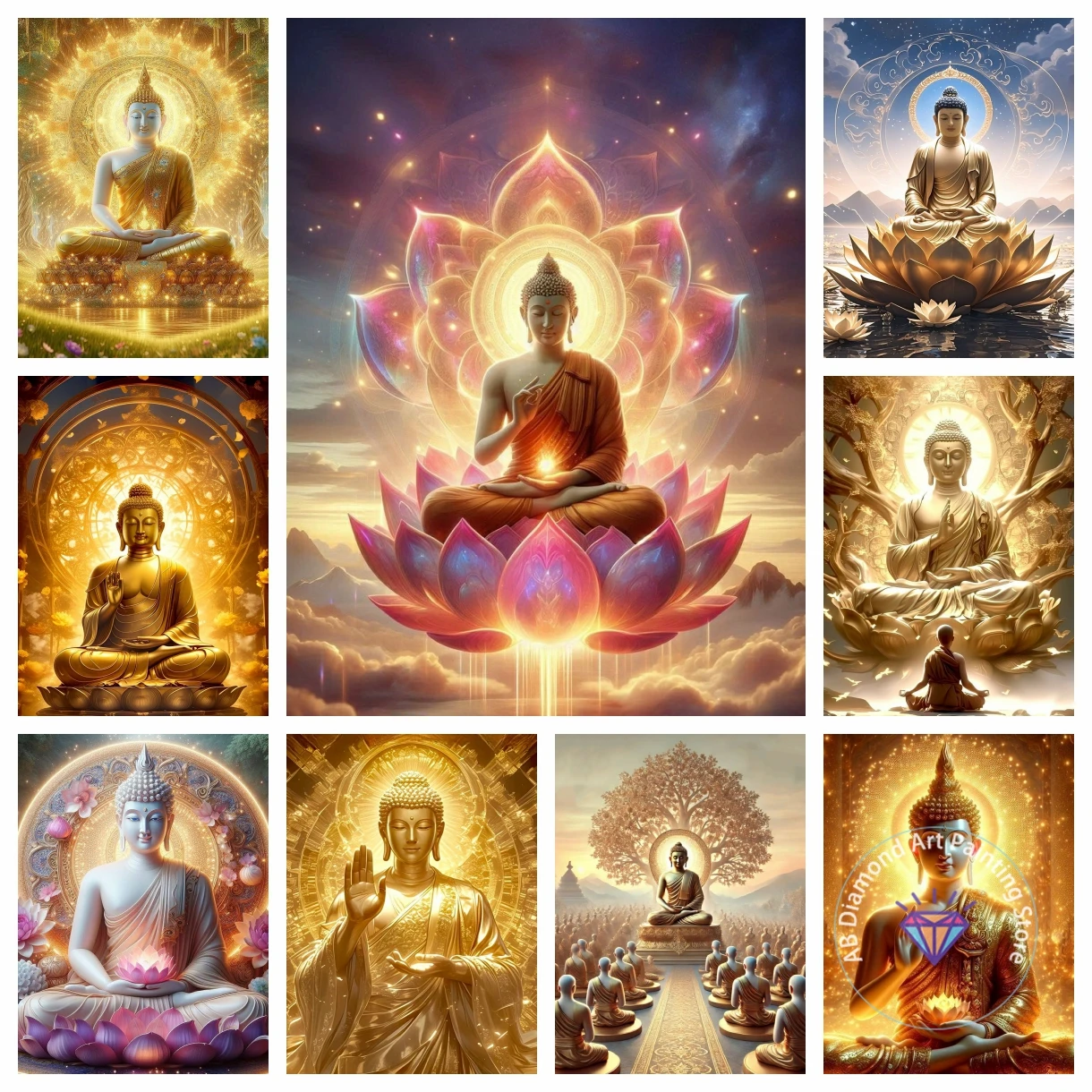 

Tathagata Buddhism Religion AB Diamond Painting Kit DIY Diamond Embroidery Cross Stitch Handmade Art Gift Crafts Home Decor Gift
