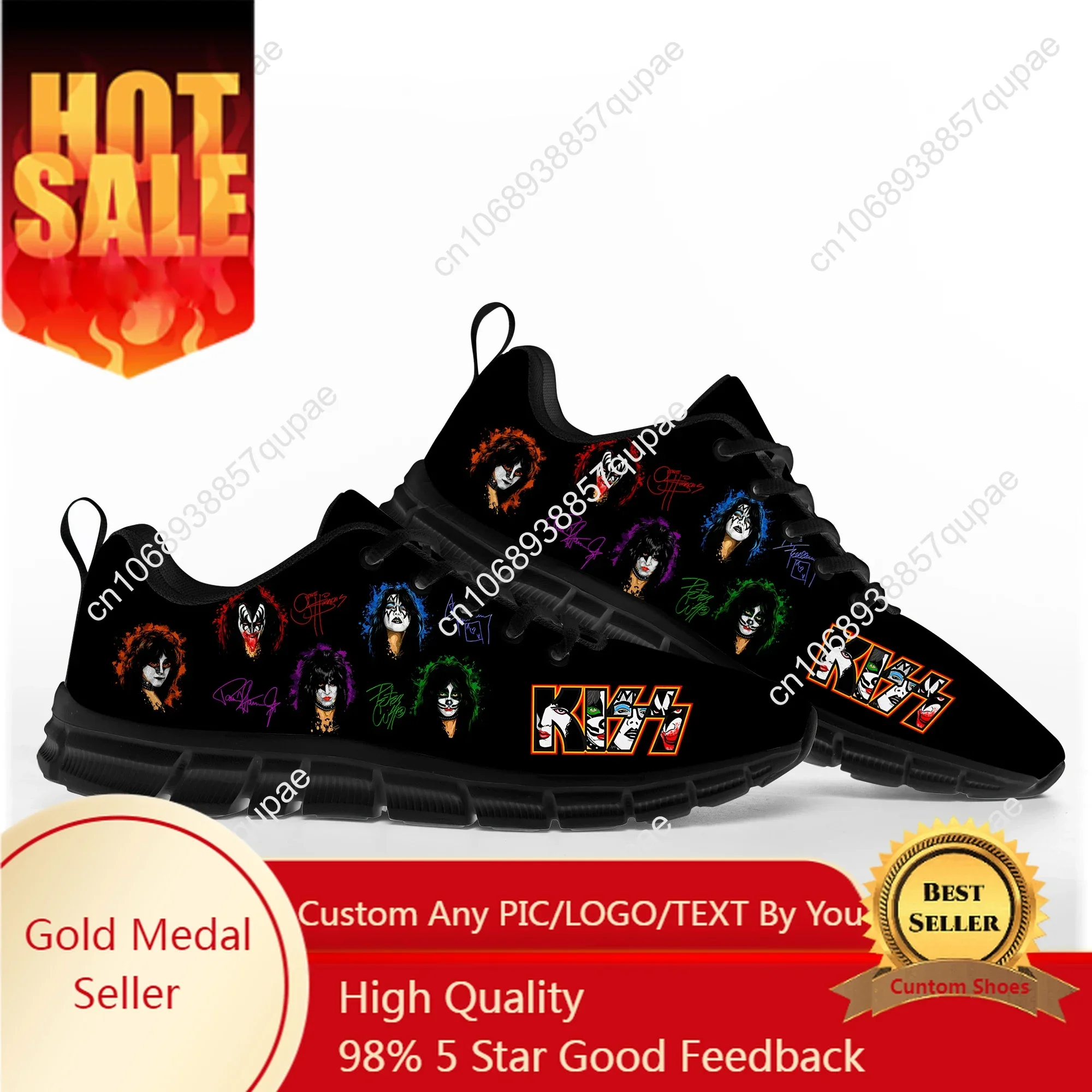 

Heavy Metal Kiss Rock Band Music Sports Shoes Mens Women Sneakers Casual Custom High Quality Couple Shoes