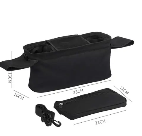 Barnvagnshanterare med halkfri rem och isolerad mugghållare, mobiltelefonvagnsväska, lämplig för Uppababy, 8 best sales barnvagnsväska - №6