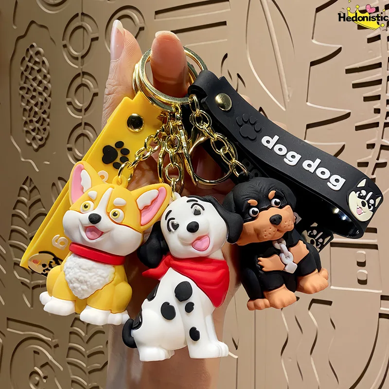 

Cute Pet Dog Series Keychain Cartoon 3d Statue Hanging Chain Suitable For Backpack Wallet Key Car Decoration Acg Pendant Gift