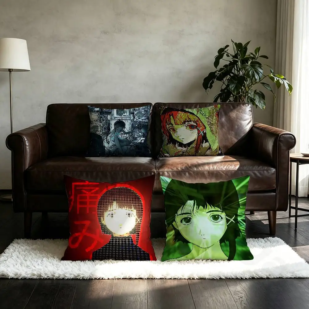Serial Experiments Lain Pillow Case Sofa Living Room Bedroom Headboard Backrest Cushion Square Cushion Nap Time