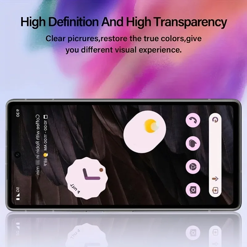 2PCS Tempered Glass  For Google Pixel 9 Pro 8 7 6a High-definition  Screen Protector Fingerprint Unlocking Scratch Resistant