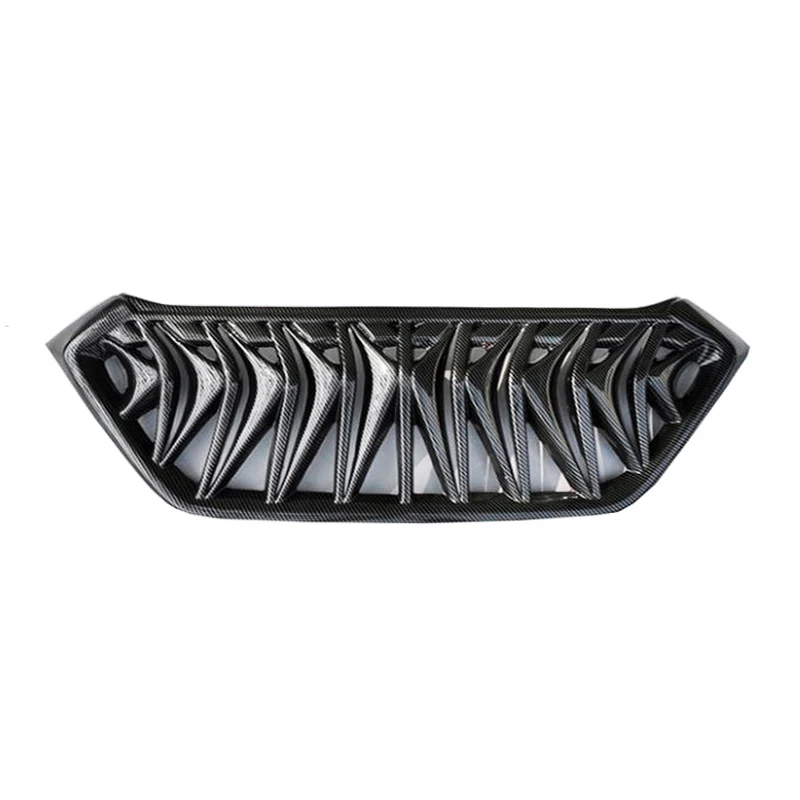 Racing Grill For Hyundai Tucson Grille Carbon Fiber 2015 2016 2017 2018 Front Bumper Grille Glossy Black Mesh Decorative Strip