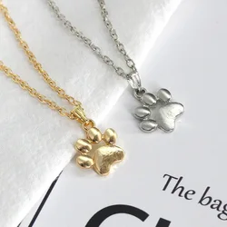 Silver Color Animal Necklace For Women Delicacy Accessories Cat's Paws Pendant Necklace Geometry Punk Cute Jewelry Gifts