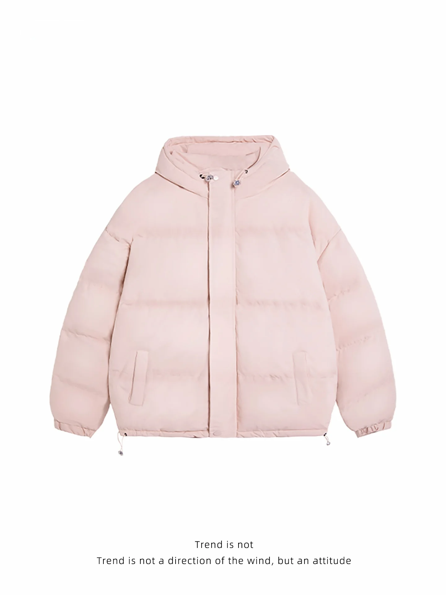 

Whoops Pure Color Женское студенческое зимнее новое хлопковое пальто с хлебом на пуху Thiened ort Свободный крой на молнии Long Sve