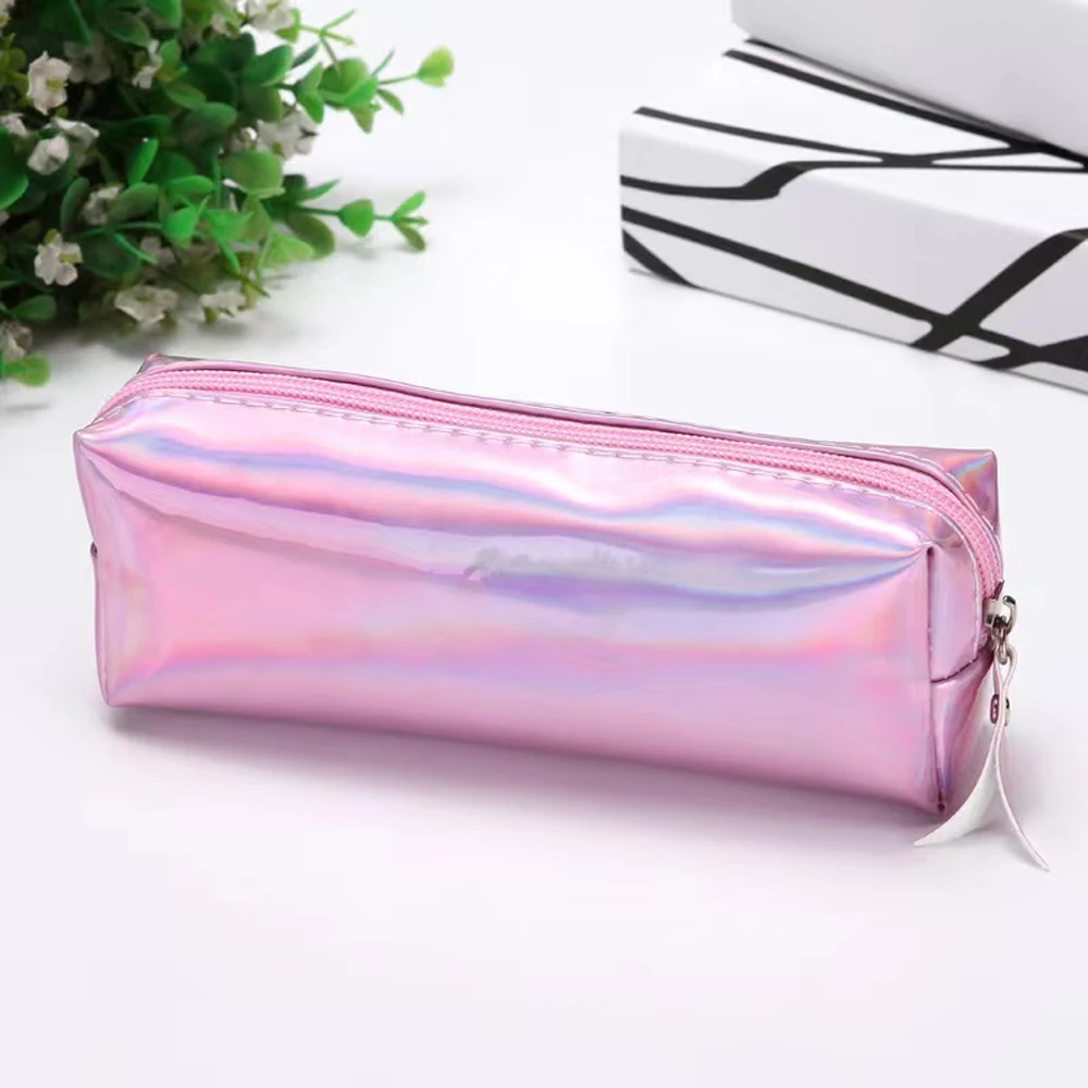 Estuche de lápices transparente de PVC Kawaii, bolsas de lápices impermeables para estudiantes, papelería, suministros escolares, bolsa portátil para bolígrafos