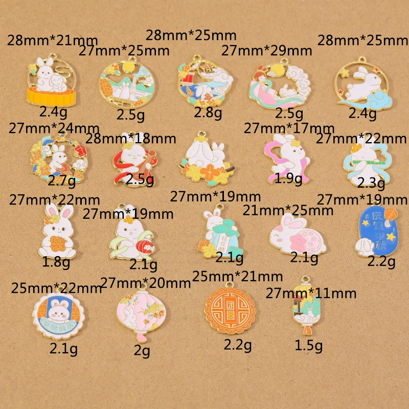 10 stücke niedlichen Emaille Tier Hase Kaninchen Charms Anhänger für Schmuck Herstellung Ohrringe Armband Halskette DIY Zubehör liefert – Detail 2