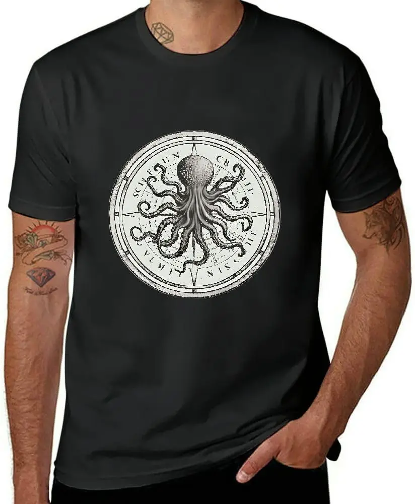 Men's Fitted Black T-Shirt - Koloa Surf Octopus Logo - Heavy Cotton - Regular,  High Quality 100%Cotton Short Sleeve