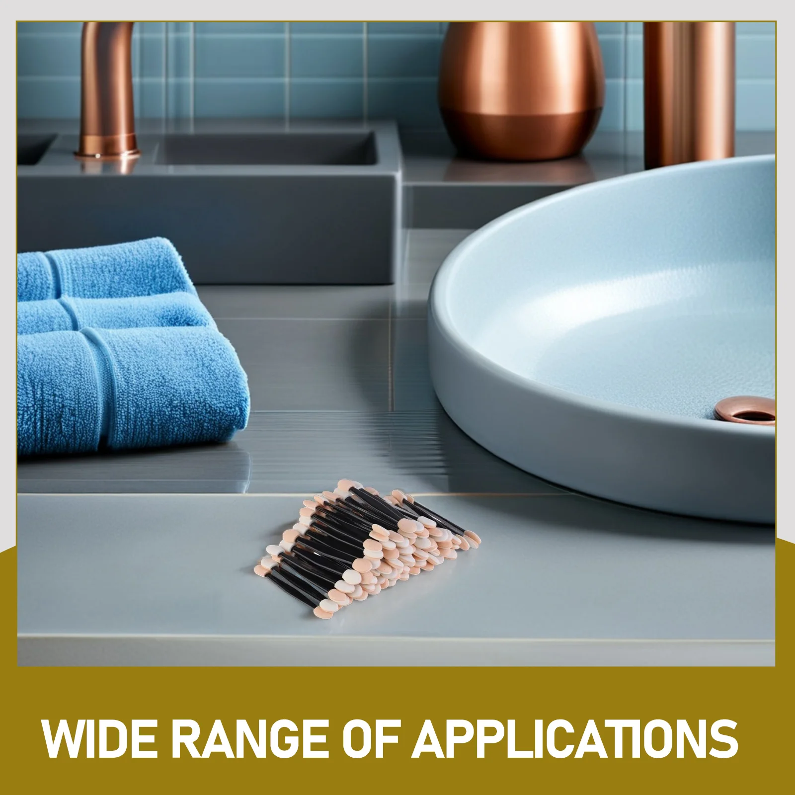 50 pennelli per ombretto usa e getta, applicatori in lattice a doppia estremità, strumenti per il trucco monouso puliti per la notte di ballo di fine anno, festival di nozze