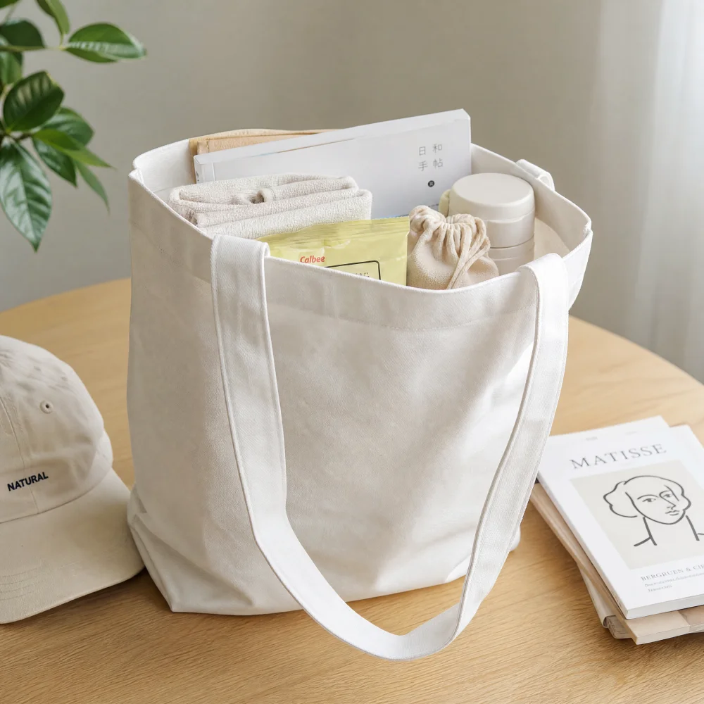 Soft Touch Canvas Bag Fashion Tote Bag Eco‑Friendly Reusable Shopping Bag Shoulder Bag for Women Weekend Outdoor