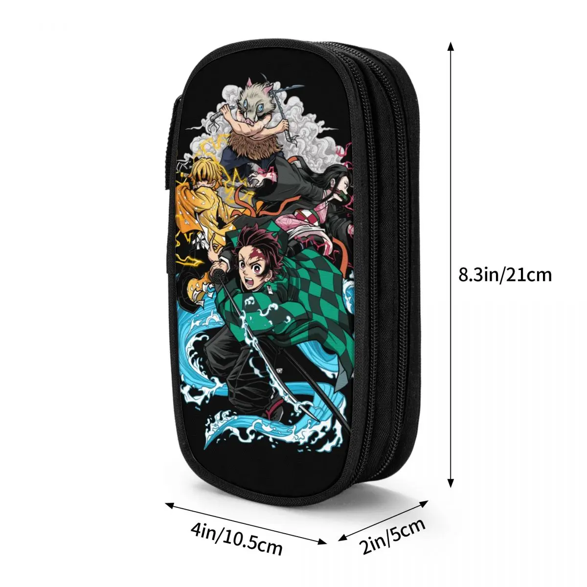 Imagem -06 - Demônio Slayer Anime Lápis Cases Inosuke Lápis Pouch Pen Box Grande Bolsa de Armazenamento Estudantes Escola Zipper Papelaria