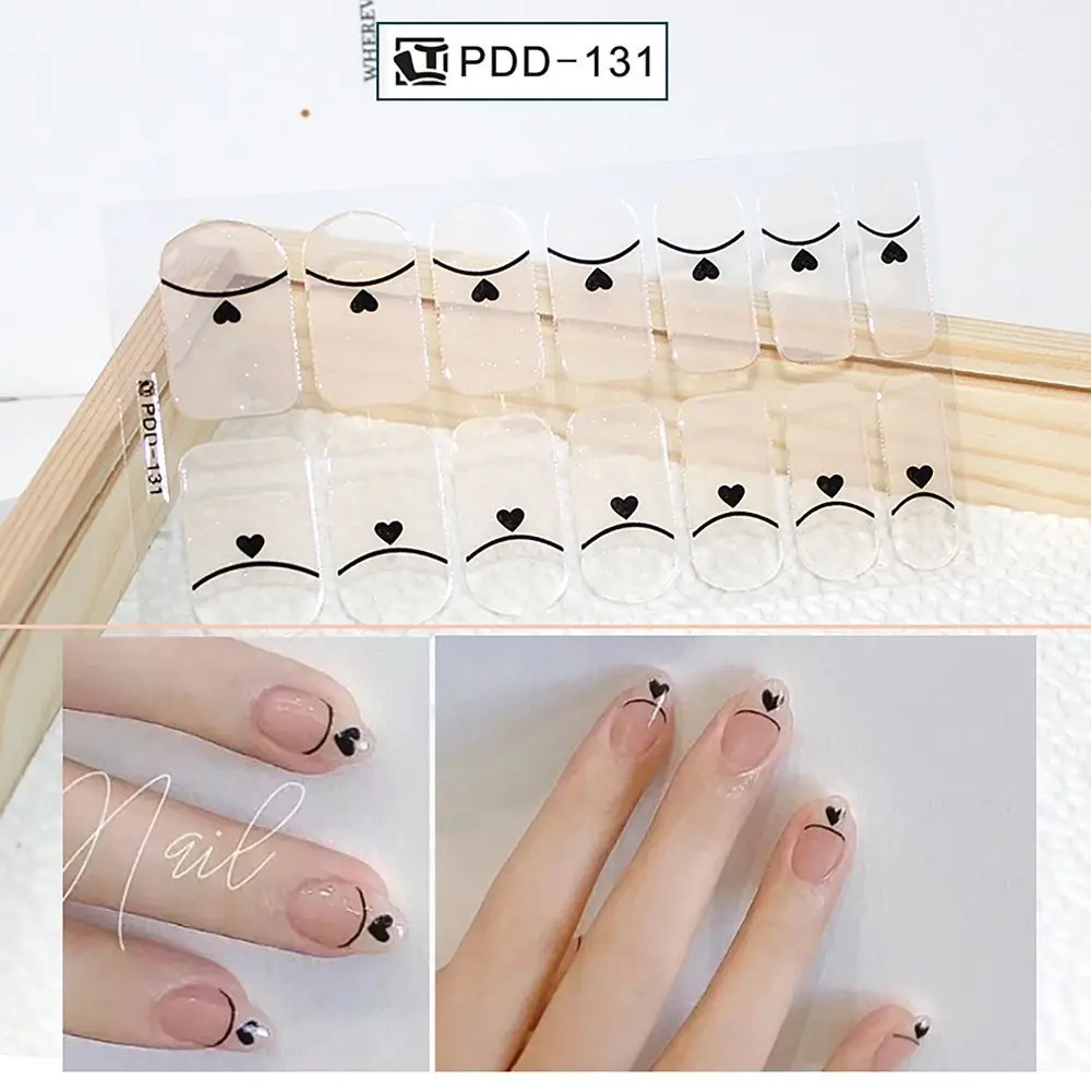 Semi Cured Gel Nail Stickers Full Cover 14Strips Gel Nail Polish Strips Floristic Nail Art Stickers DIY Nail Art Making