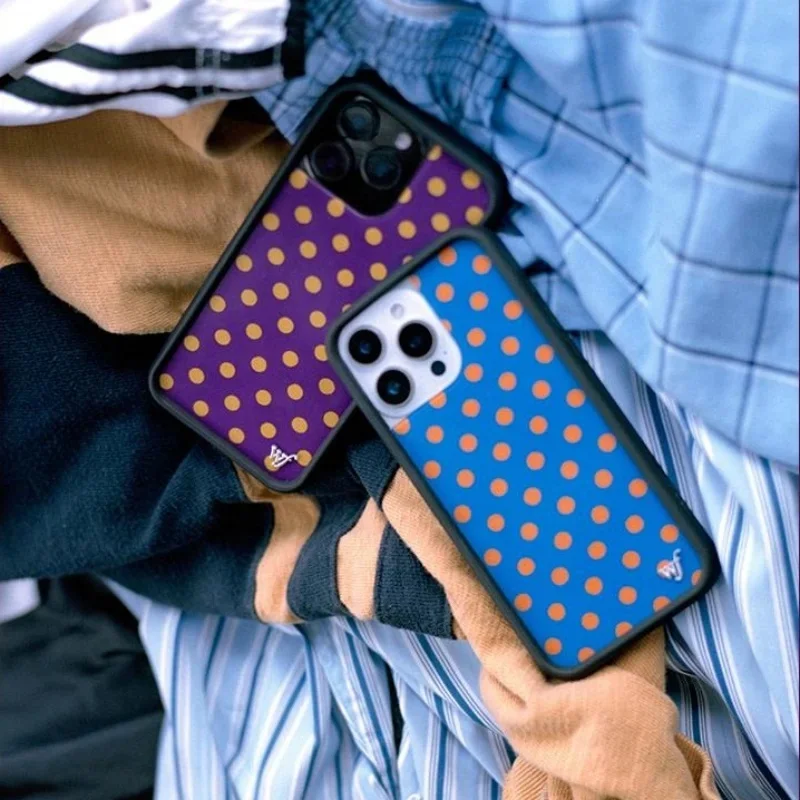 

Wildflower 3D Cute Blue yellow Purple Polka Dots wf Phone case For iPhone 13 12 14 15 16 17 Pro Max Plus Wave point Cover﻿﻿﻿﻿﻿