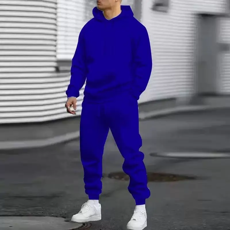 Mens Autumn Winter Hooded Sports Set Couple Long Sleeve Pants
