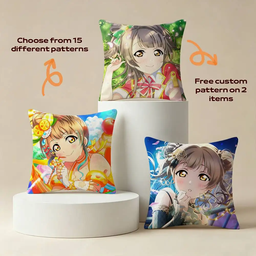 Birb Love-L K-Kotori Minami Square Sofa Pillow Cover Solid Color Living Room Home Decor Cushion Case