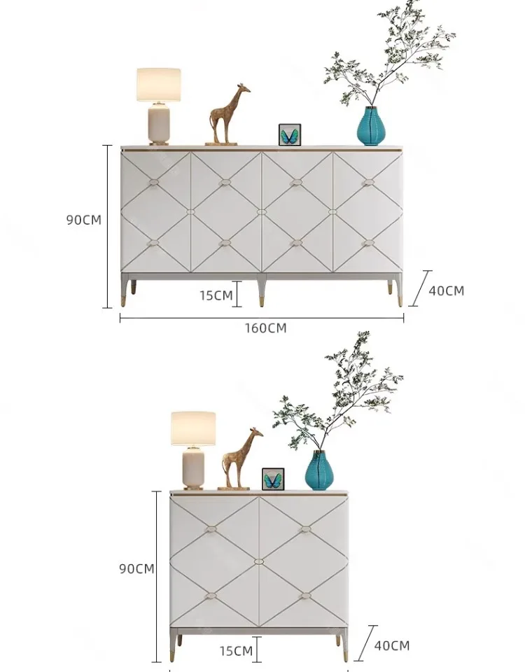 

American light luxury dining side cabinet, living room integrated decorative tea cabinet against the wall, modern househ
