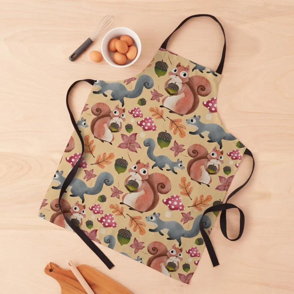 Squirrels Apron Waiter Uniforms kitchen girl Kitchen accessories Apron