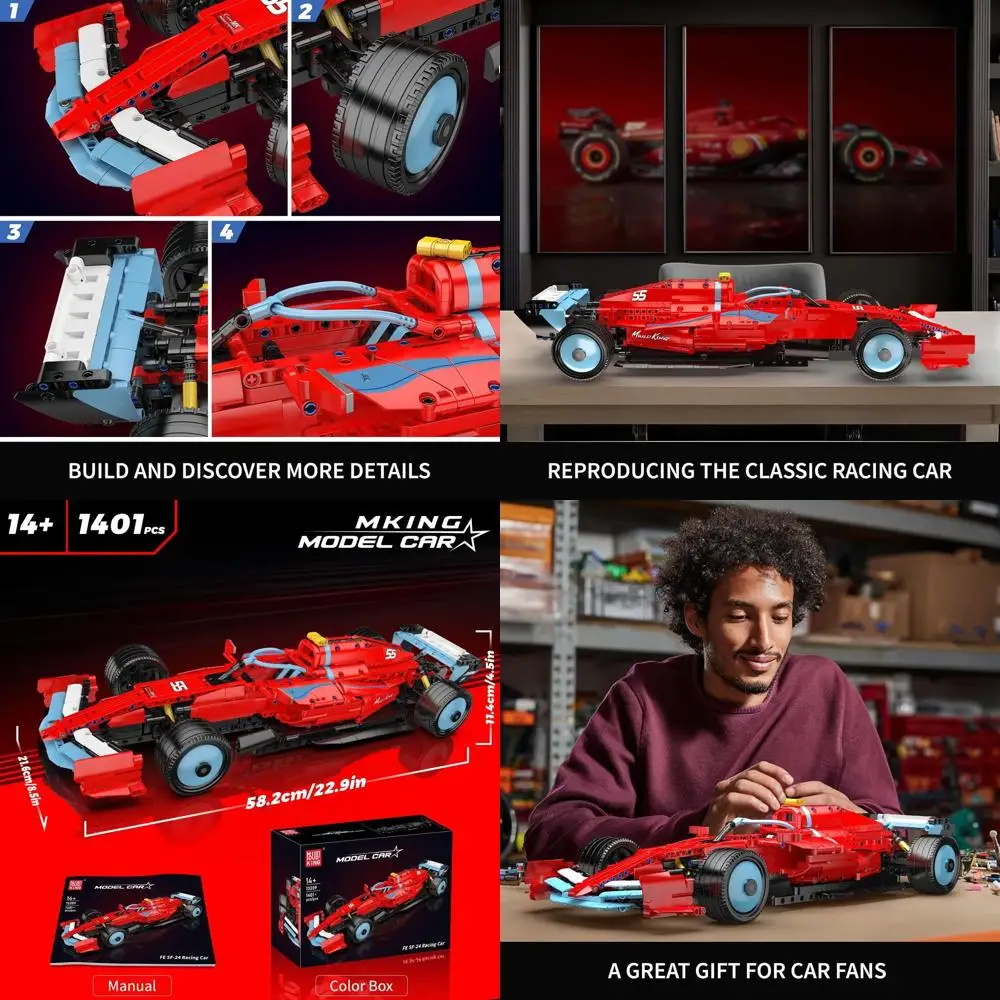 

1401-Piece Mould King Super Sports Car Model Kit for Teens & Adults, Ideal Display or Play Gift for Ages 14+