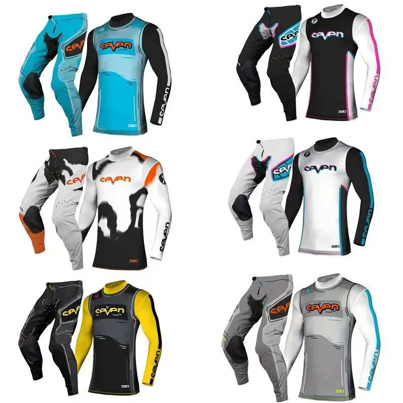 Traje de tres piezas 2025 Hard Wear siete Mx Gear Set Offroad Moto Combo Enduro Motocross Jersey y P Moto Racingwearobuy Ropa