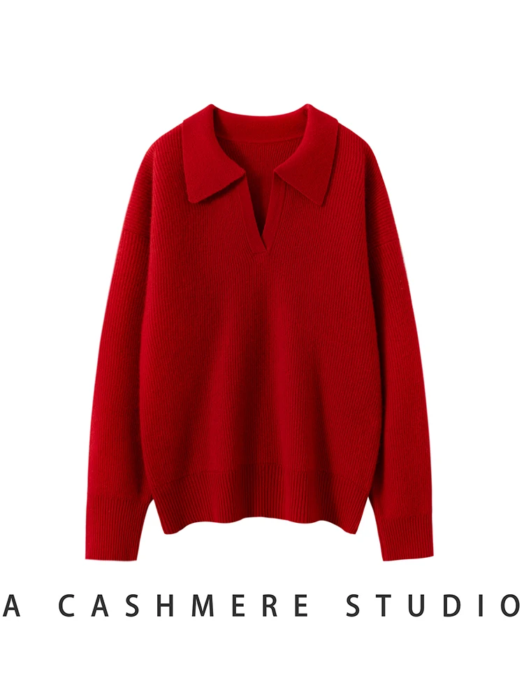 TLOML Dames 100% Kasjmier Trui Kraagvorm V-hals Trui Kasjmier Truien Herfst Winter Zacht Warm Casual Dikke Top