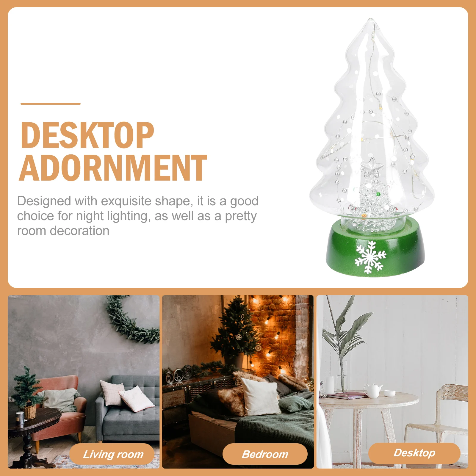 

1Pcs Creative Night Light Glass Lamp Lovely Desktop Decor Unique Gift Night Light Desktop Adornment Luminous Decoration