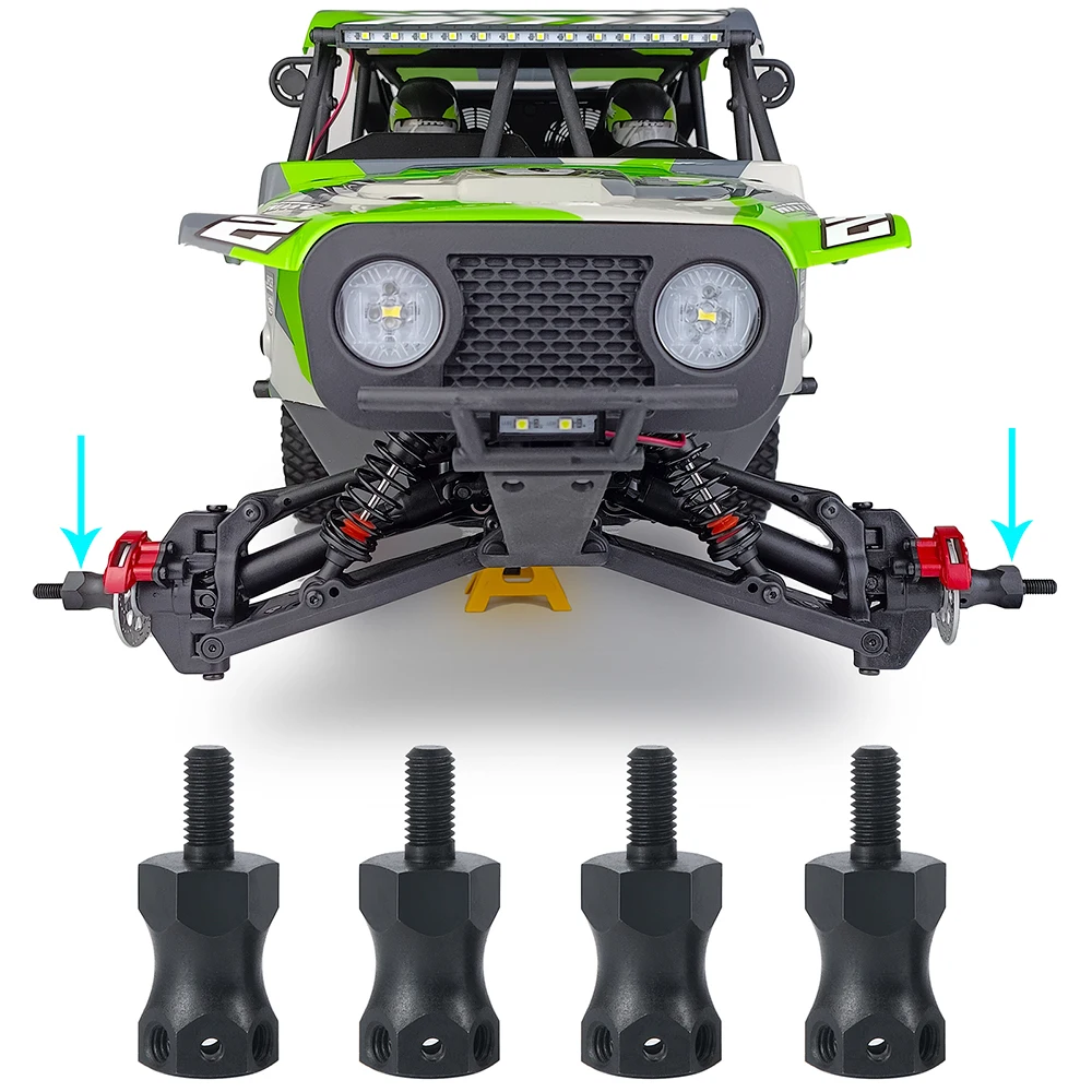 Yeahrun montagem de ligação de liga alu/adaptadores sextavados estendidos/eixo de transmissão de aço para martelo rey baja rey 1/10 rc carro buggy parte