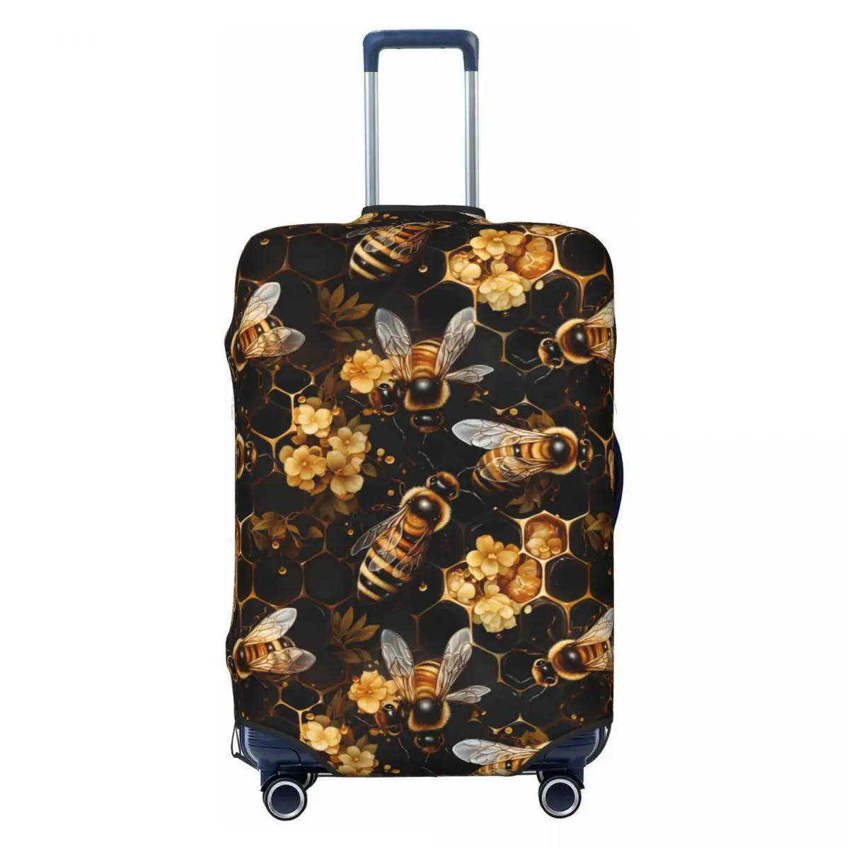 

Honeycomb And Bee Pattern Travel Luggage Cover Elastic Suitcase Cover Protector Fit 18-32 Inch