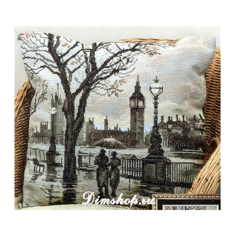 Cross-stitch set 28CT, 18CT, 14CT, 11CT Optional printed fabric handmade material pack saga London in the Rain